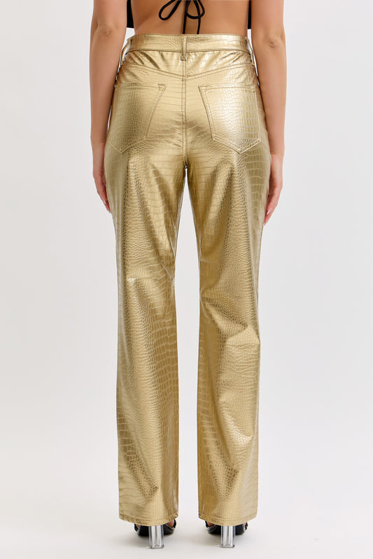 Gameday Gold Croc Jean