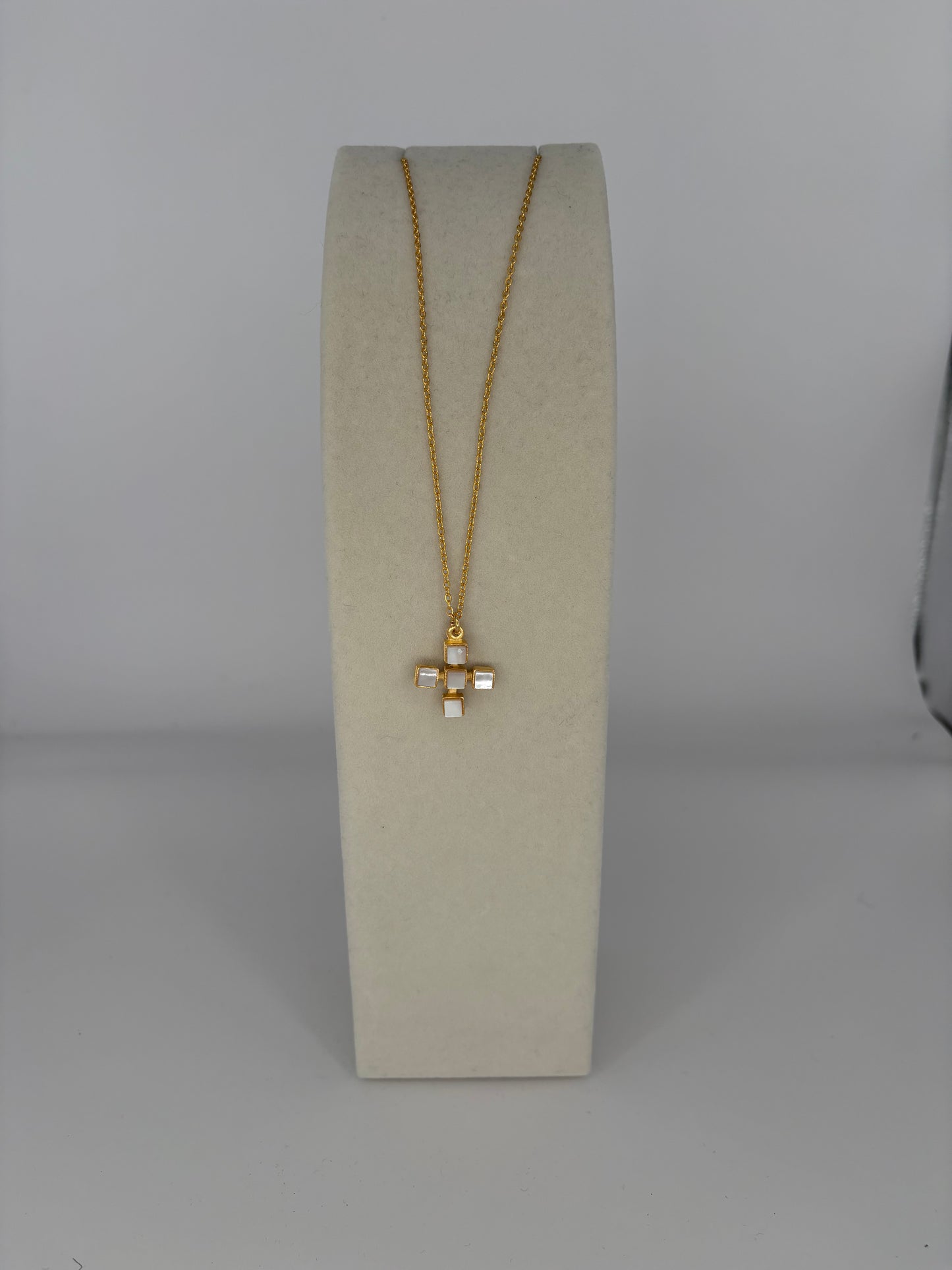 WD Mother of Pearl Cross Necklace