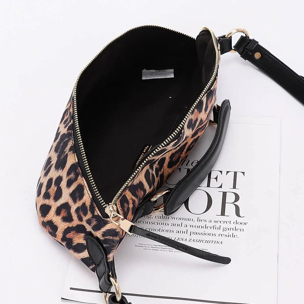 Faux Leather Leopard Crossbody Bag