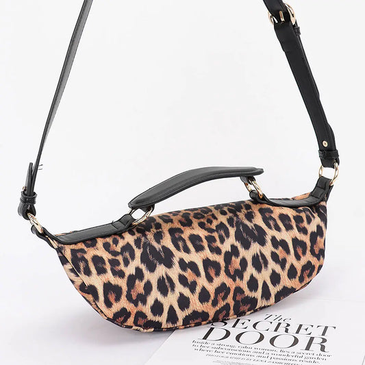 Faux Leather Leopard Crossbody Bag