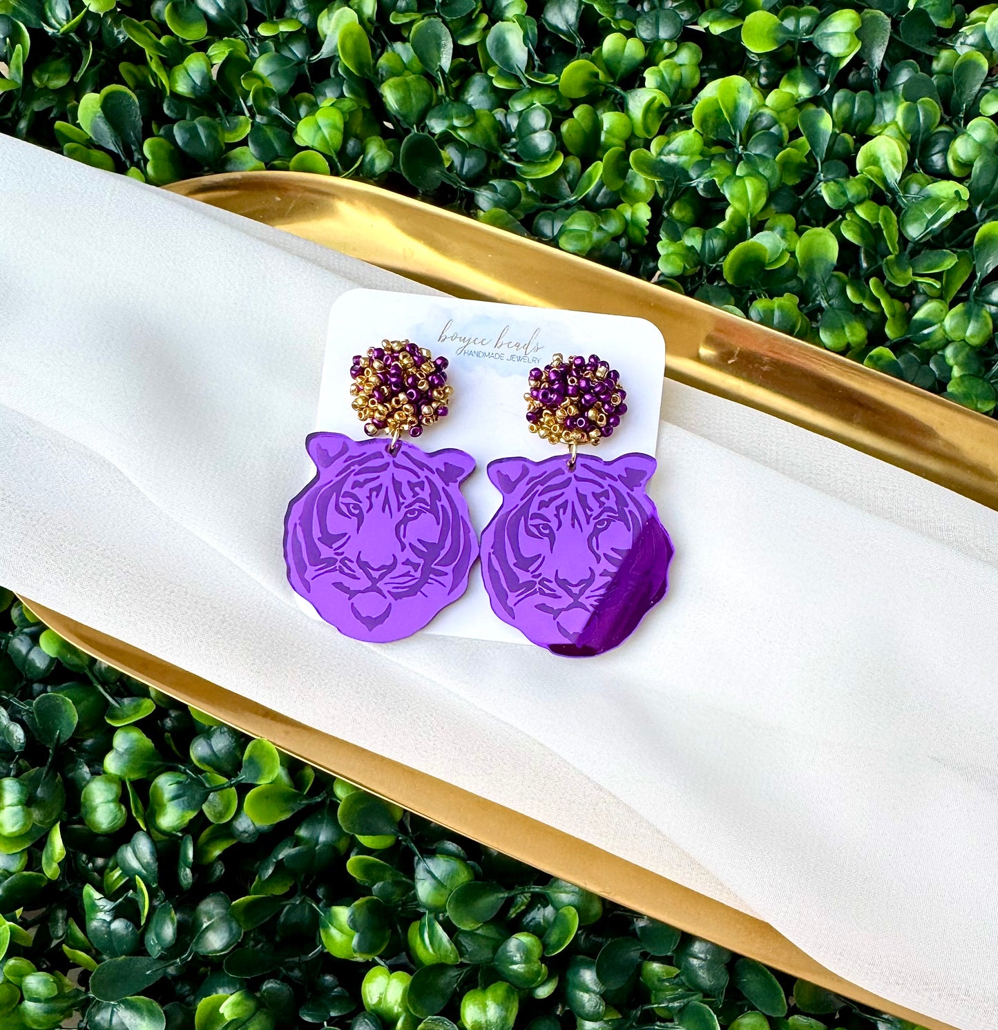 Tiger acrylic earrings