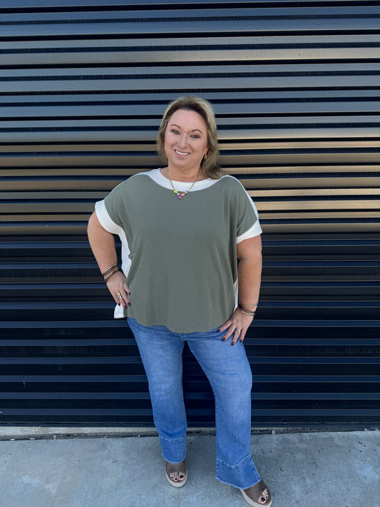 Carolyn color block top