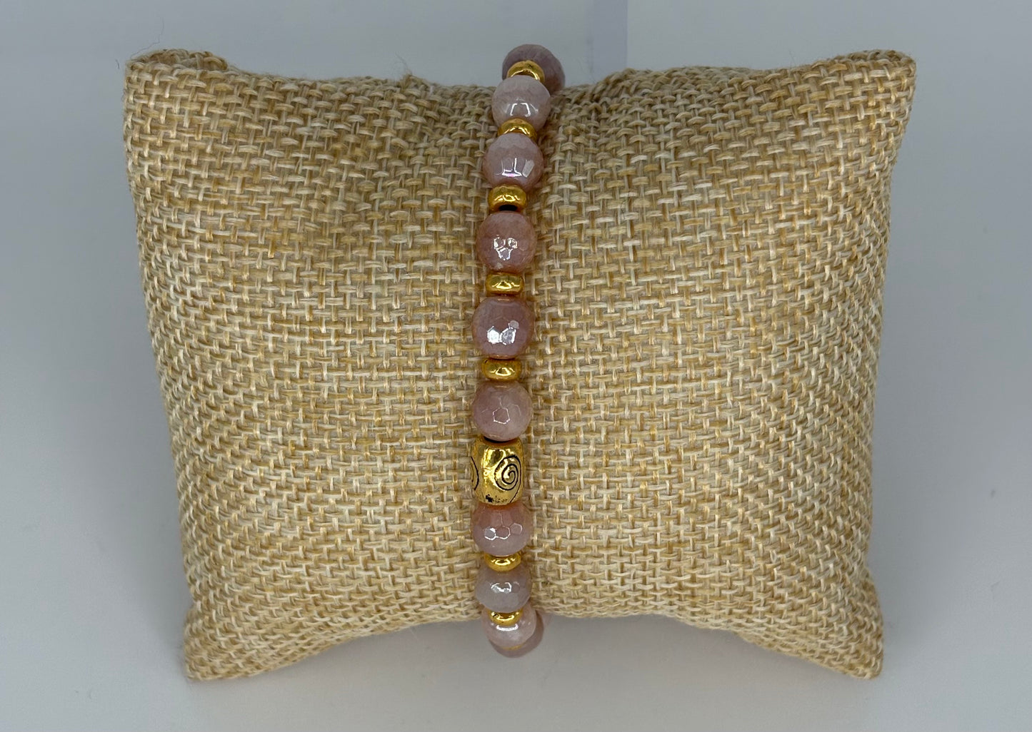 Sandstone Moonstone Bracelet - 6mm