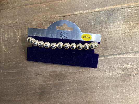 SA 8MM gold plated stretch bracelet