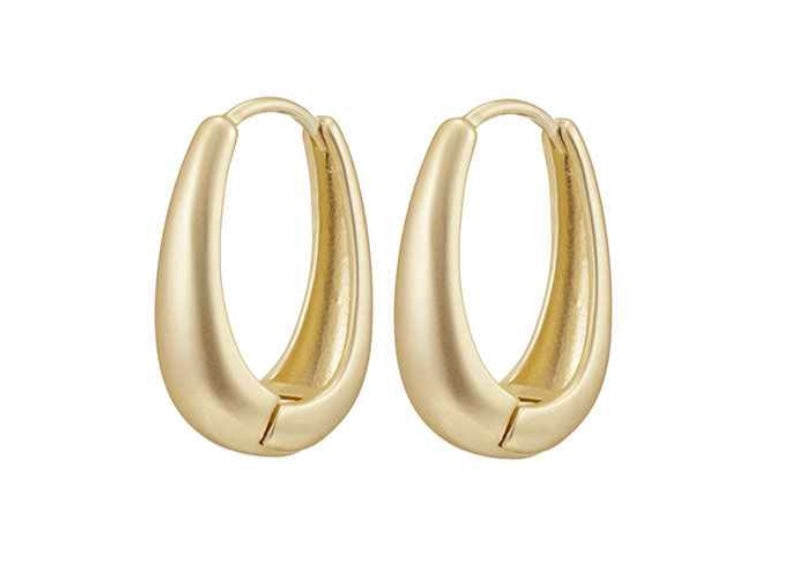 SA gold plated 1 inch oval hoop