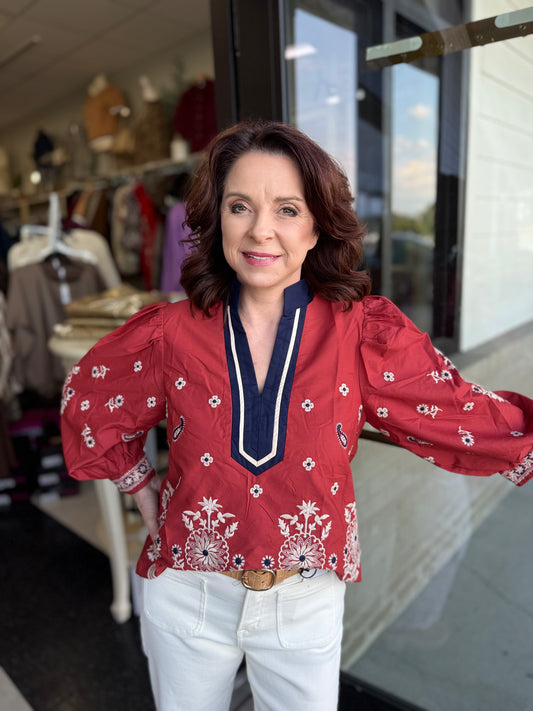 Celestia Floral Puff Sleeve Top