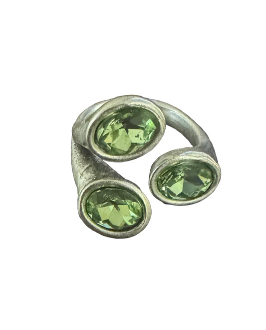 Sterling silver 3 stone adjustable rings