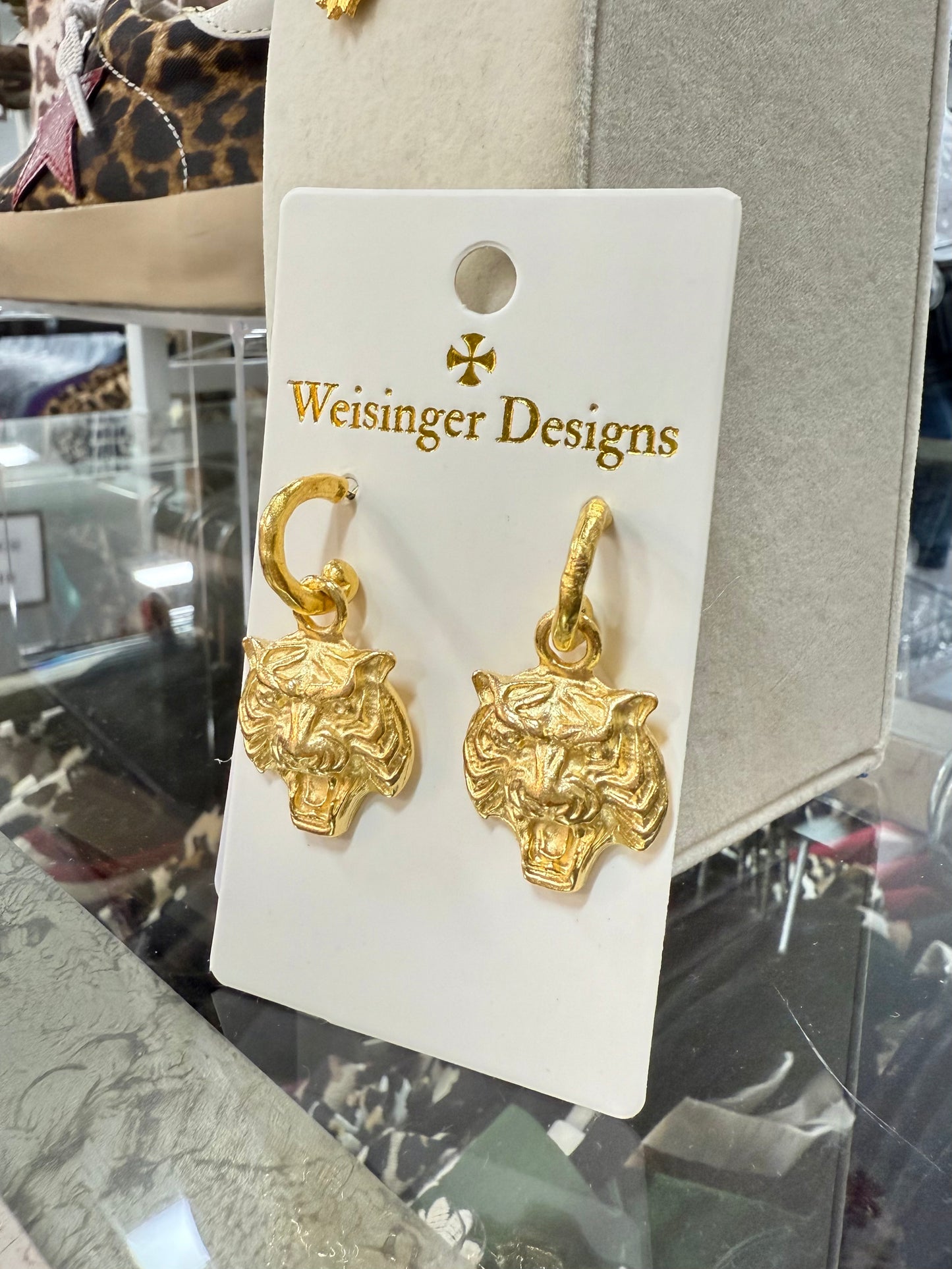 WD Tiger Head Earrings