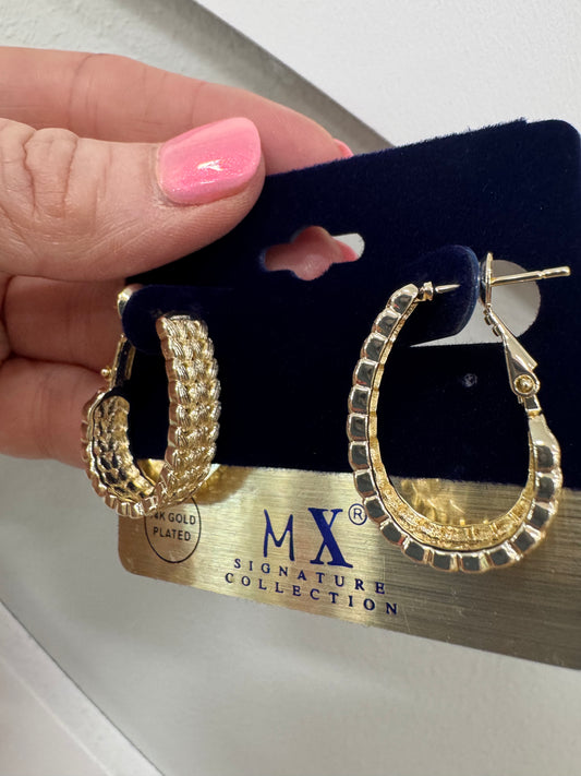 14K plated oval Kelly hoops