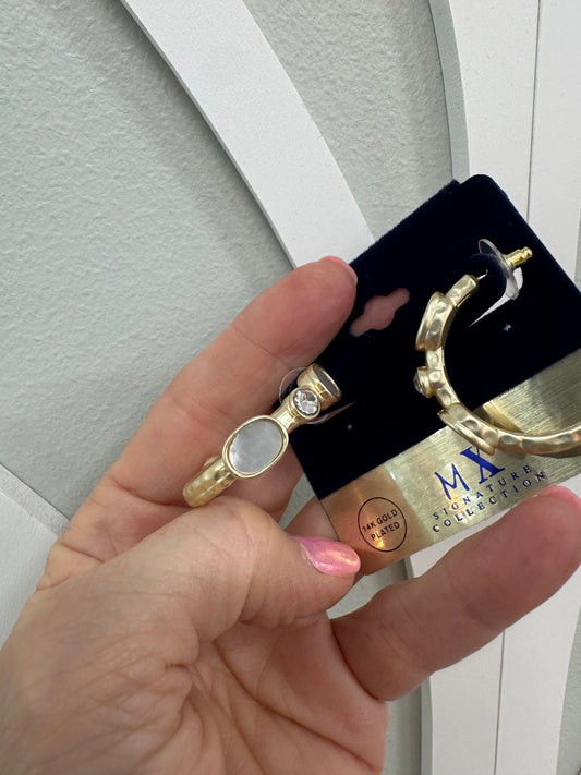 14K plated Erin MOP hoop