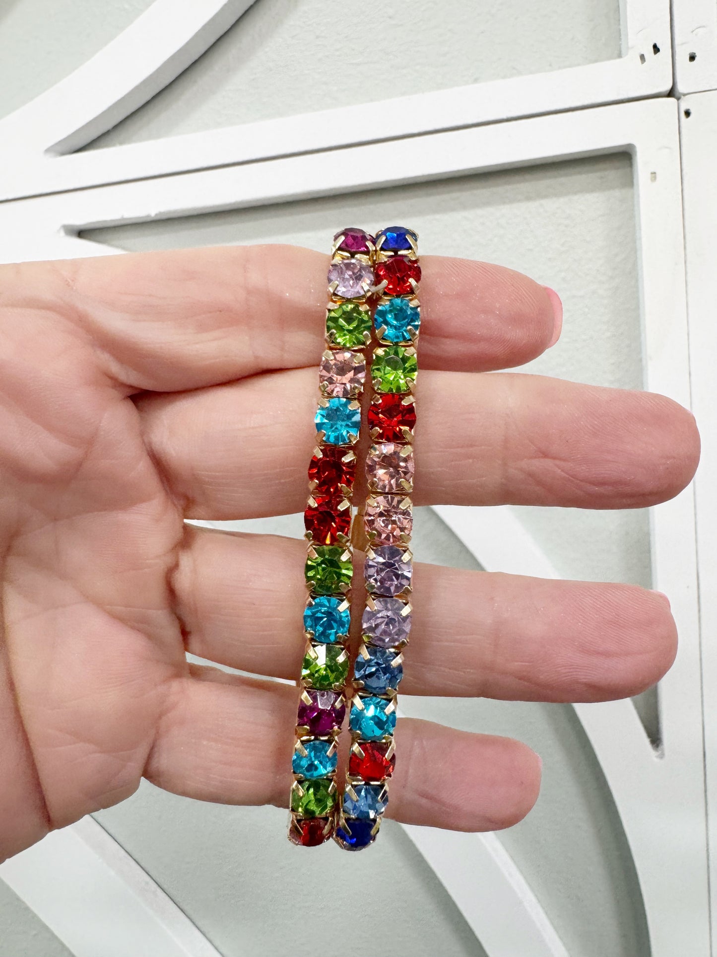 Round Stone Stretch Evening Bracelets