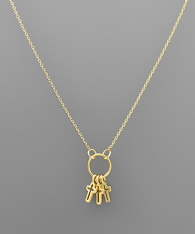 Triple cross necklace