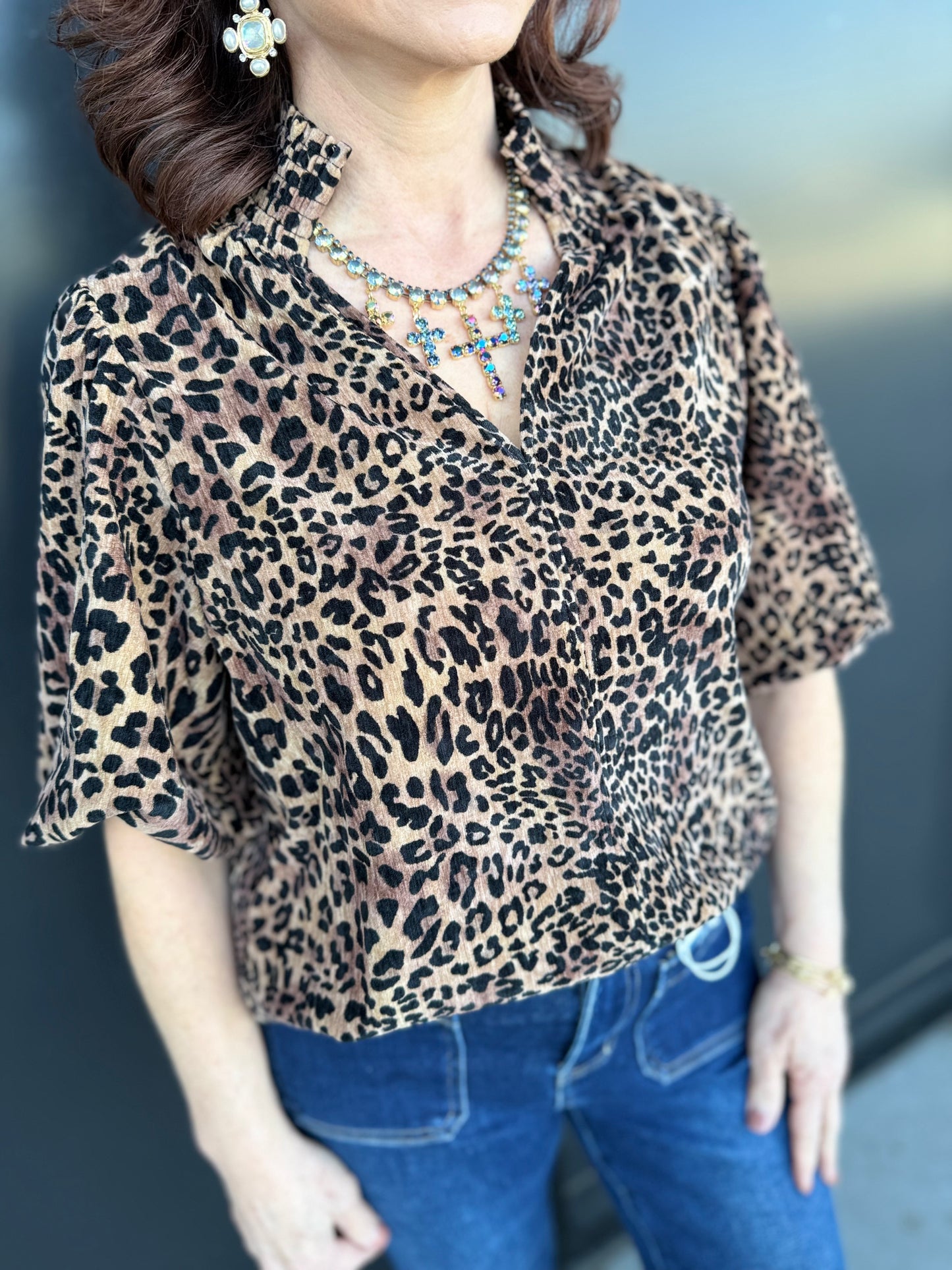 The Camille Velvet Leopard Top πβ¨