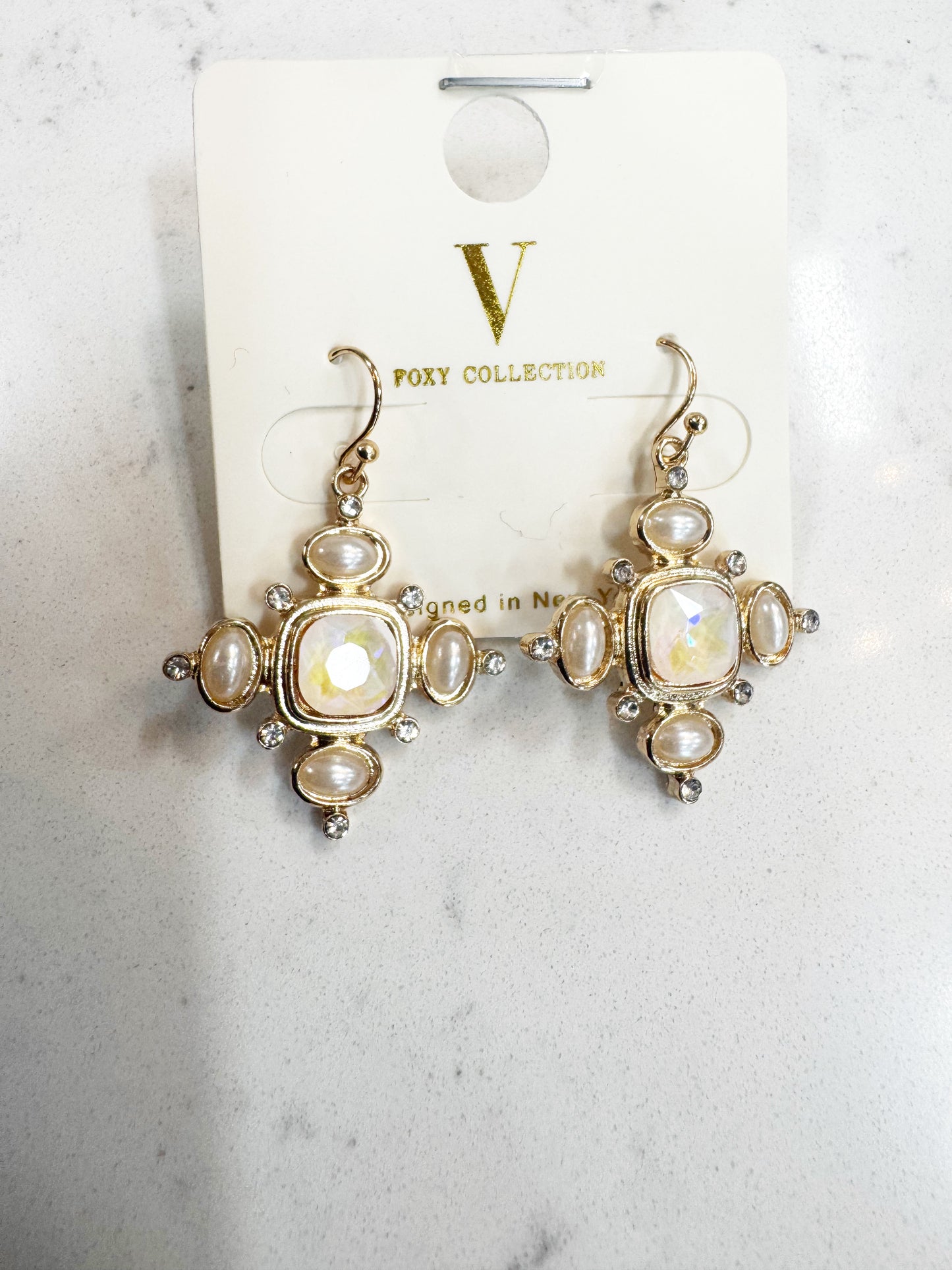 5 Stone Dangle Holiday Earring