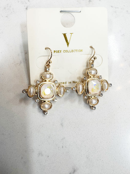 5 Stone Dangle Holiday Earring