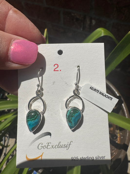 Azurite Malachite earrings