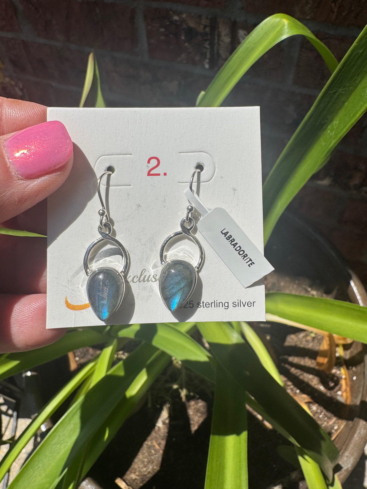 Labradorite sterling silver earrings