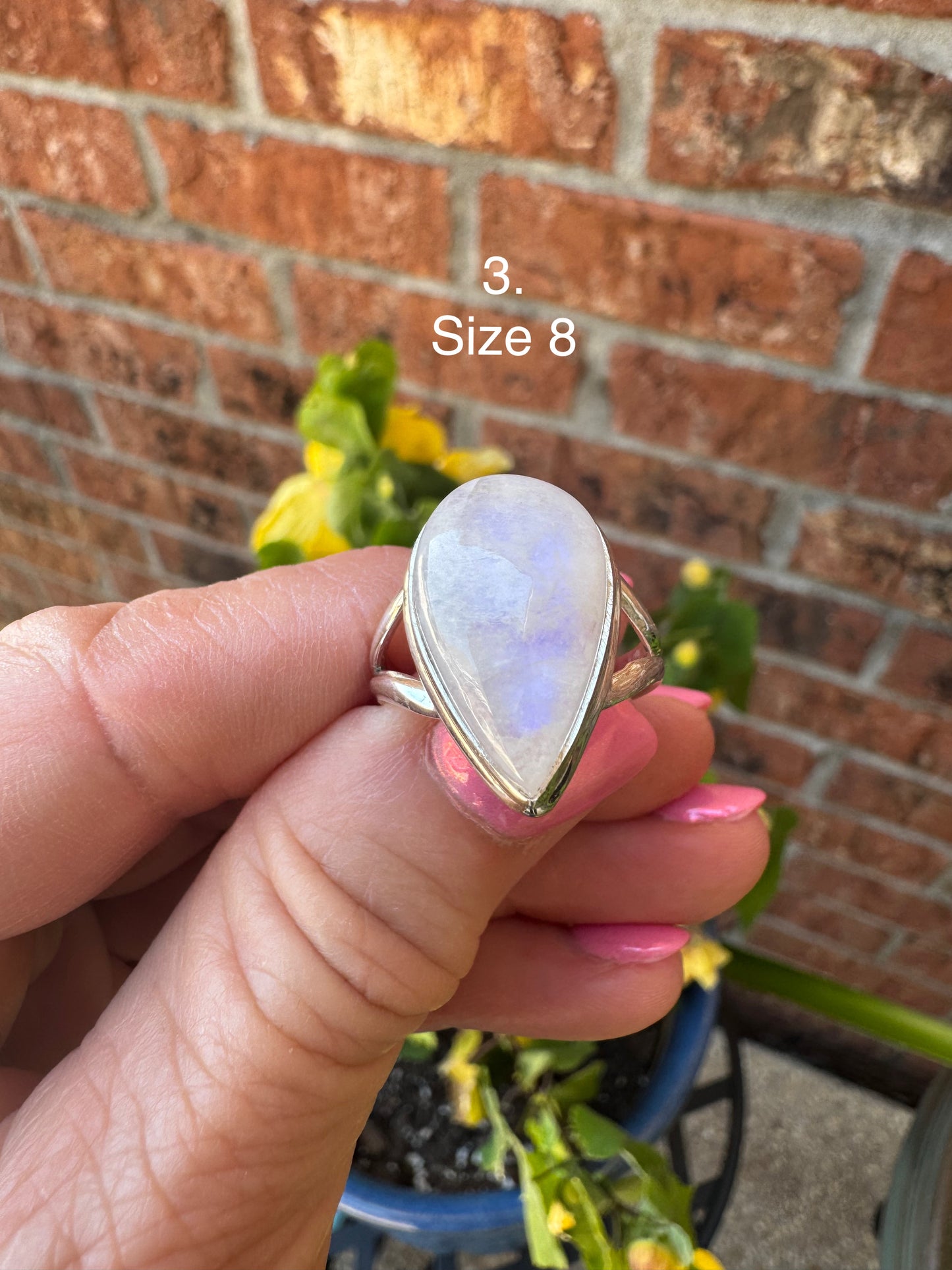 Moonstone sized rings
