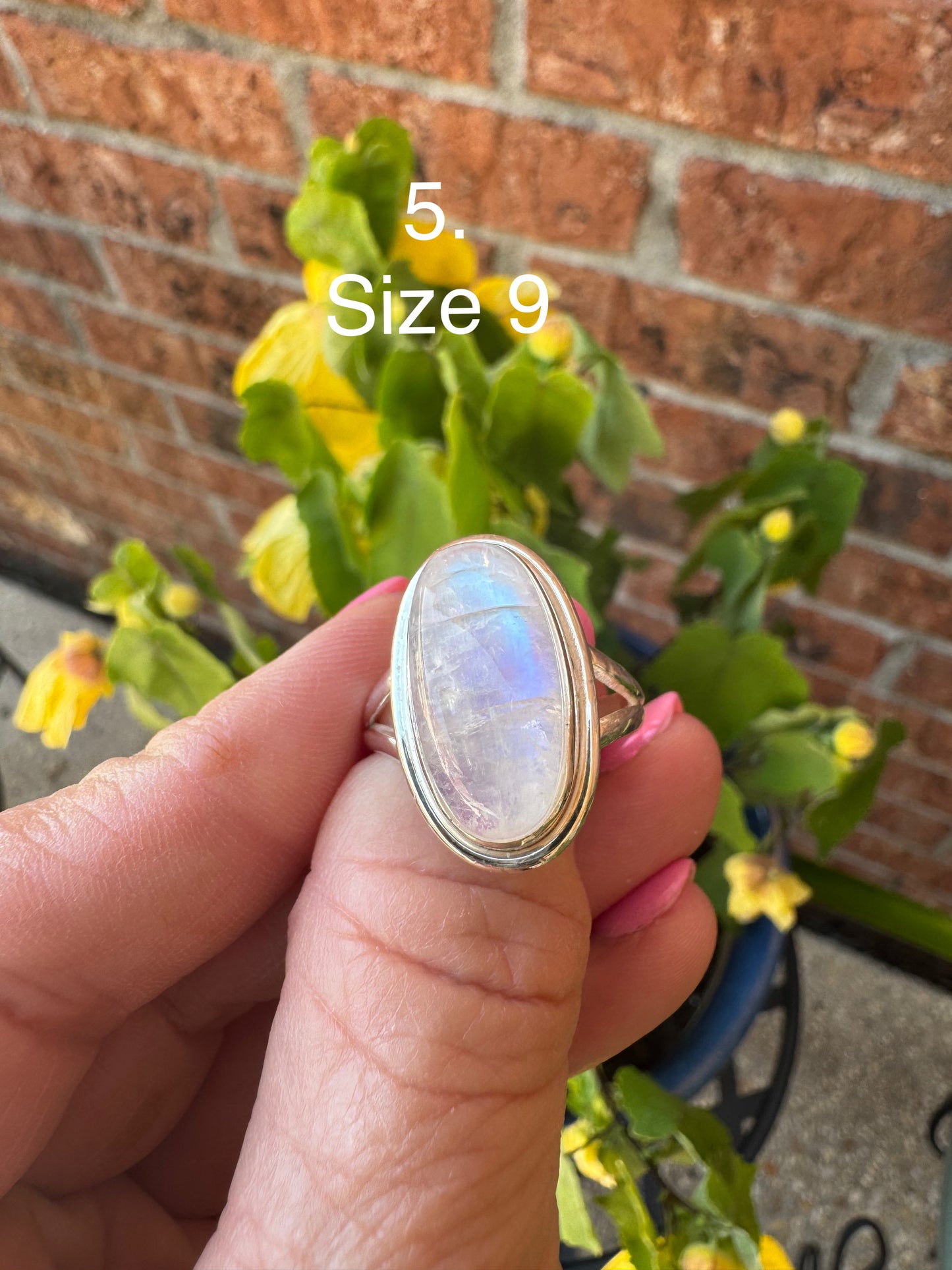 Moonstone sized rings