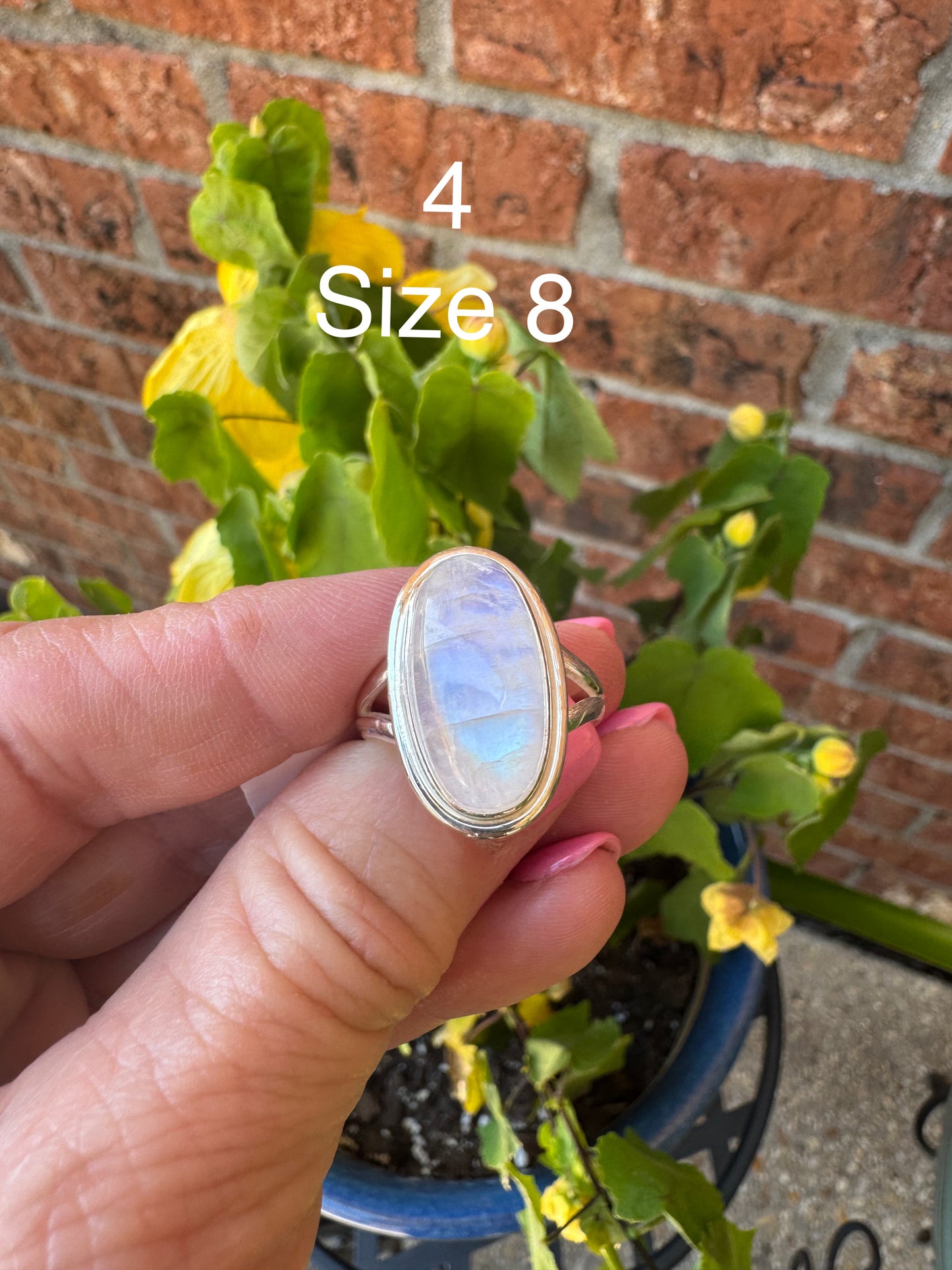 Moonstone sized rings