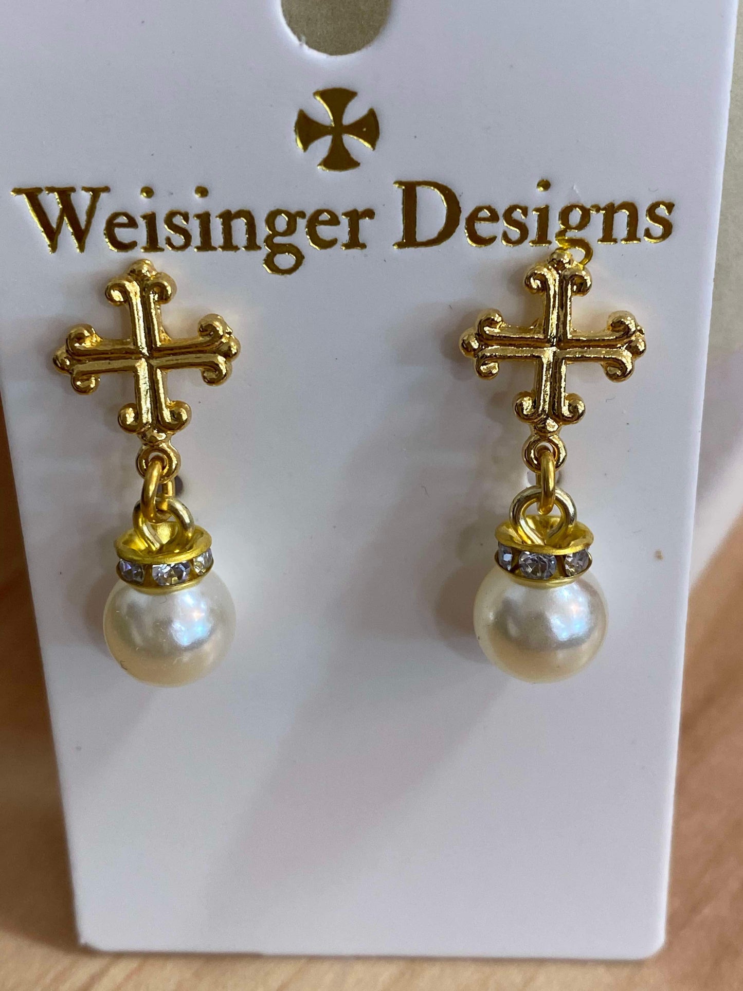 WD Religious Cross Earrings