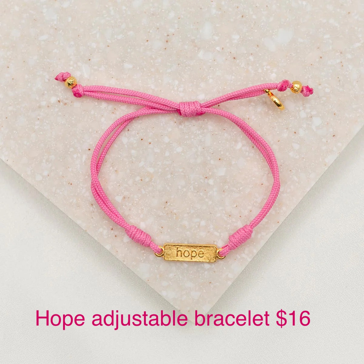 MSMH Hope Pink Adjustable bracelet