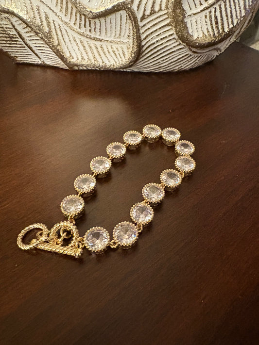 14K Gold Plated Clear CZ Bracelet