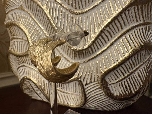 14K Gold Plated Textured Nugget Earrings