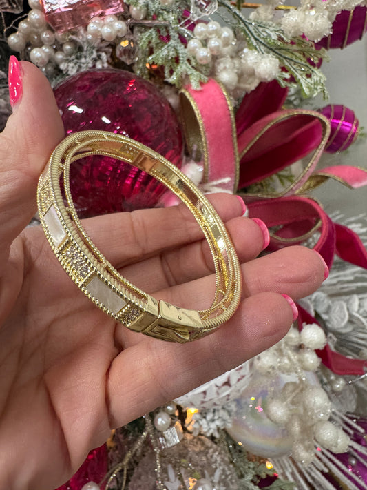 Gold plated MOP & CZ bracelet