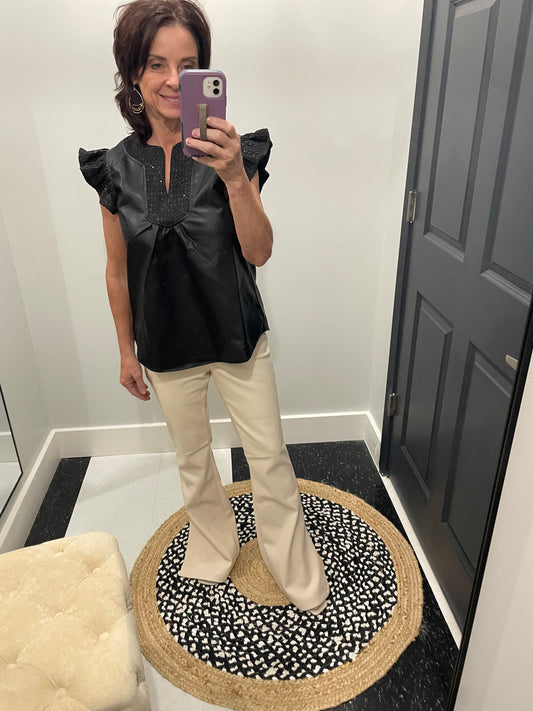 Dolce Cabo side slit flare leggings