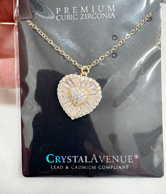 16 inch CZ Heart necklace