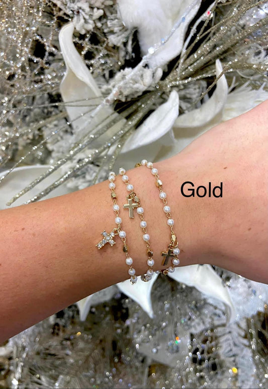 3 strand cross slide bracelet