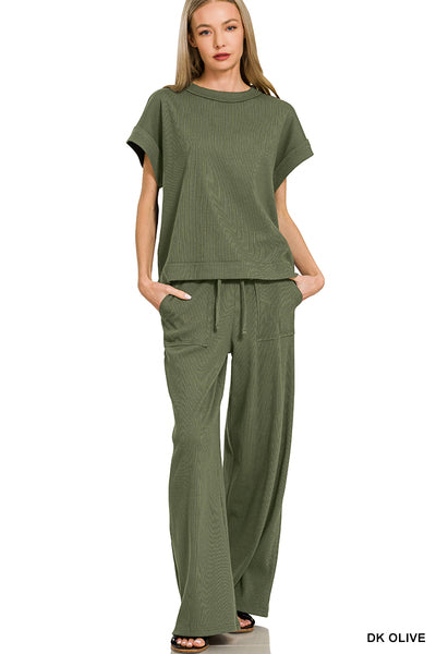 Ribbed pant set