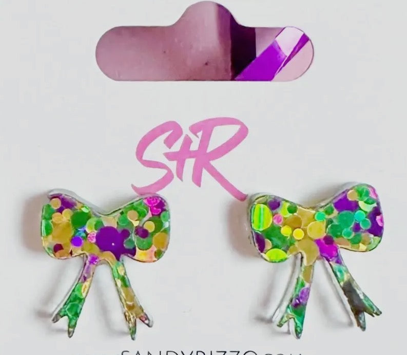 mardi gras earrings studs