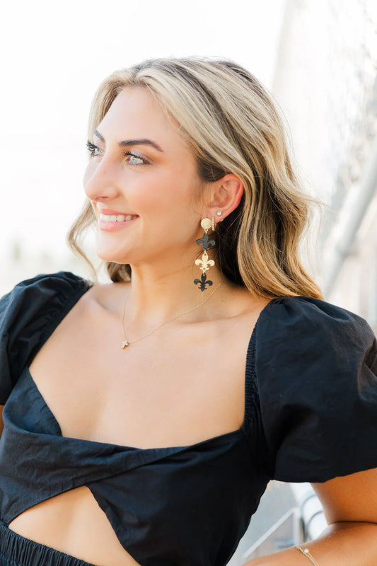 Taylor Shaye triple fleur de lis earring