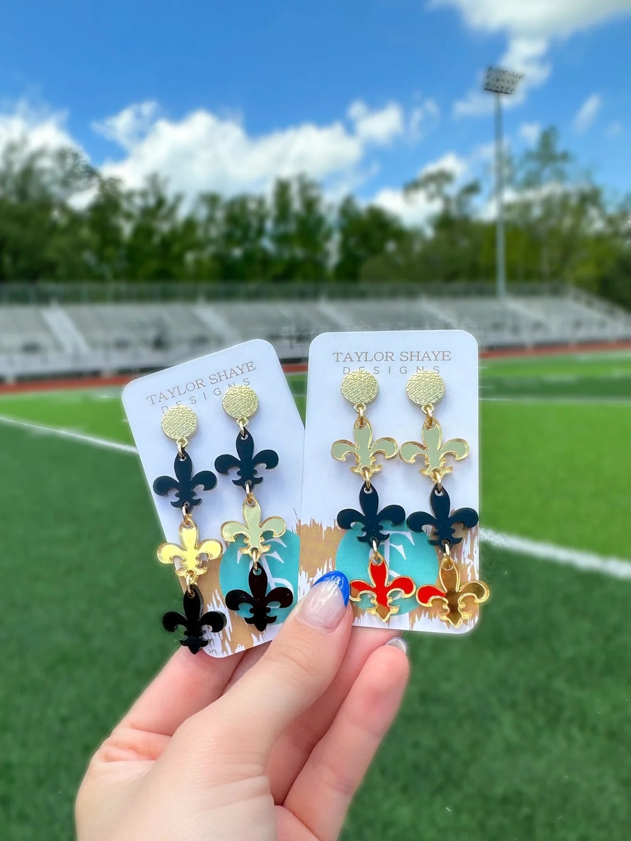 Taylor Shaye triple fleur de lis earring