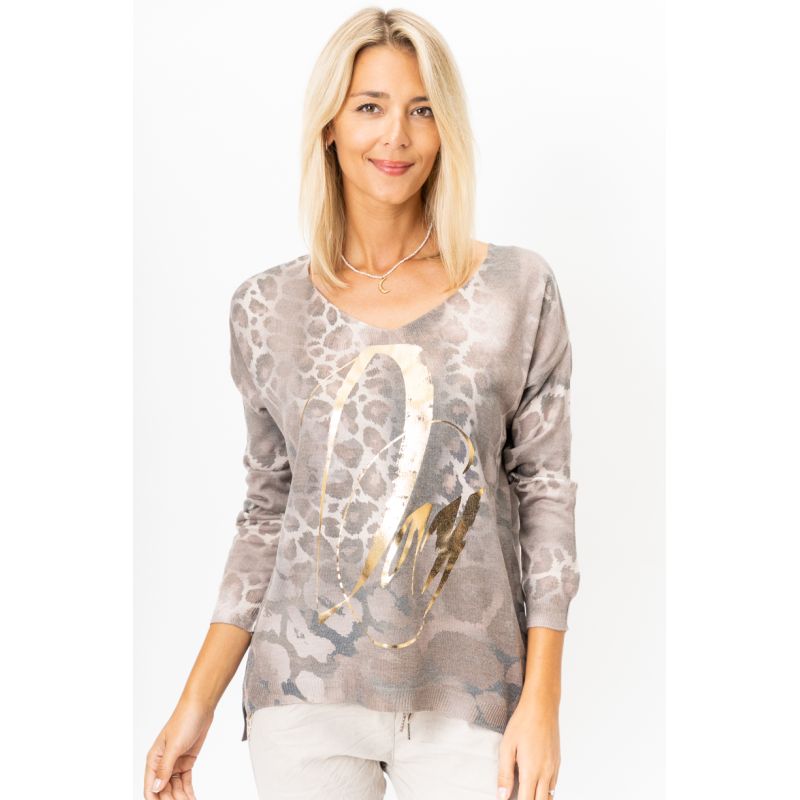 One Size Italian Cheetah Day top