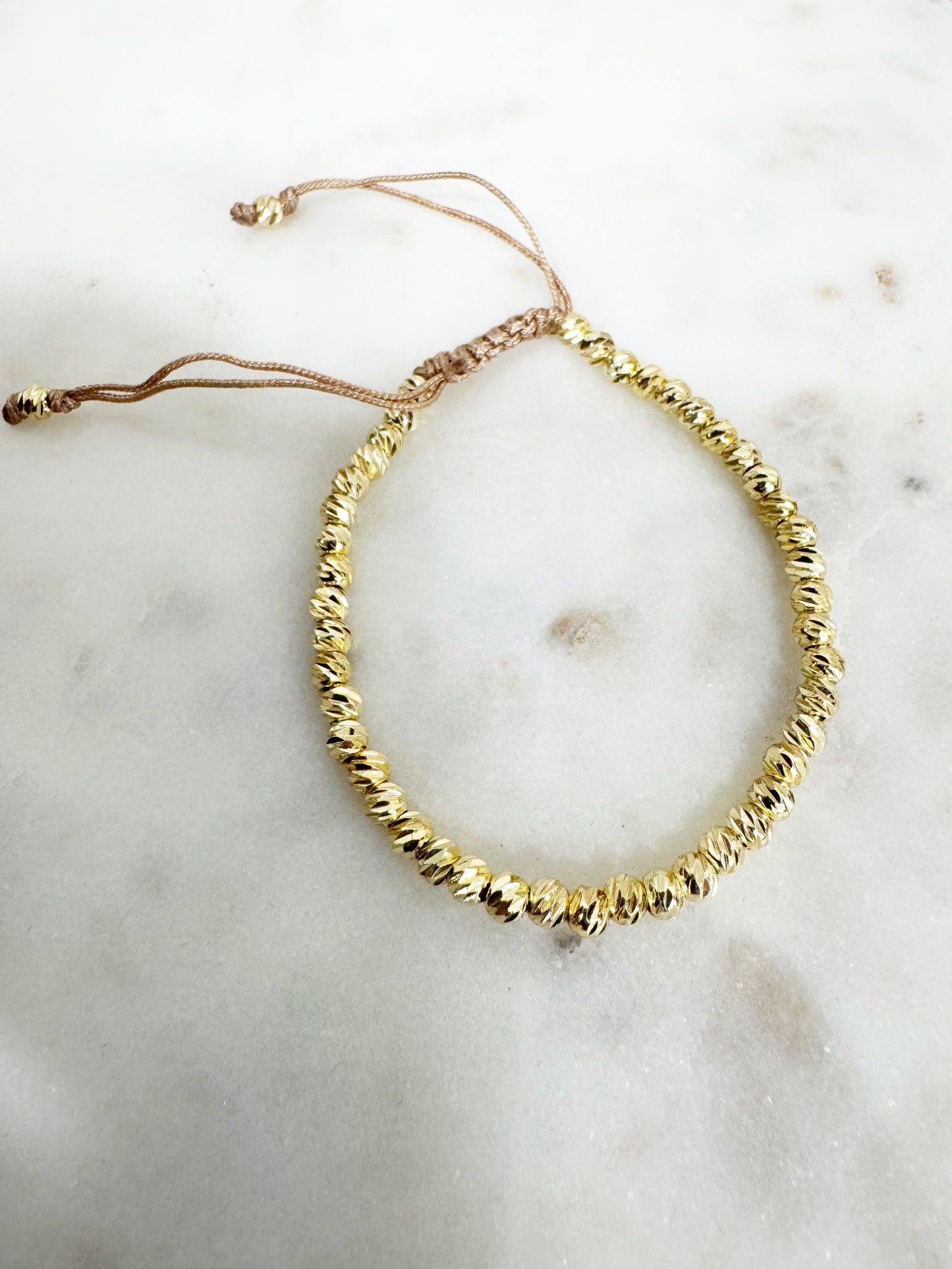 Gold plated gold knot adjustable bracelet