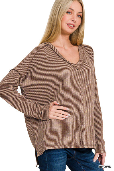 Ribbed Long sleeve tops