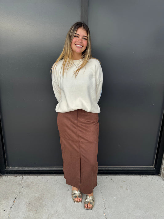 Suede Espresso Fall Skirt