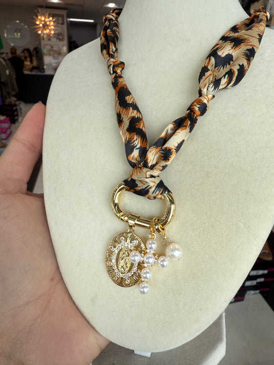 Cheetah Multi Loop Scarf Necklace