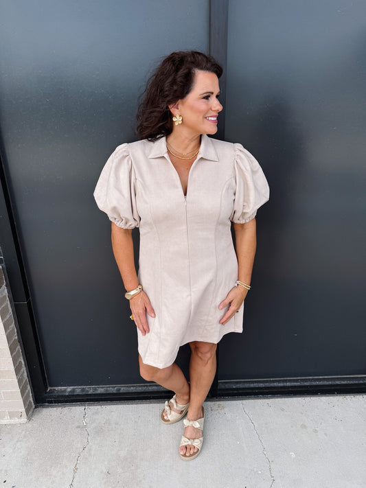 THML Barely Bold Suede Dress