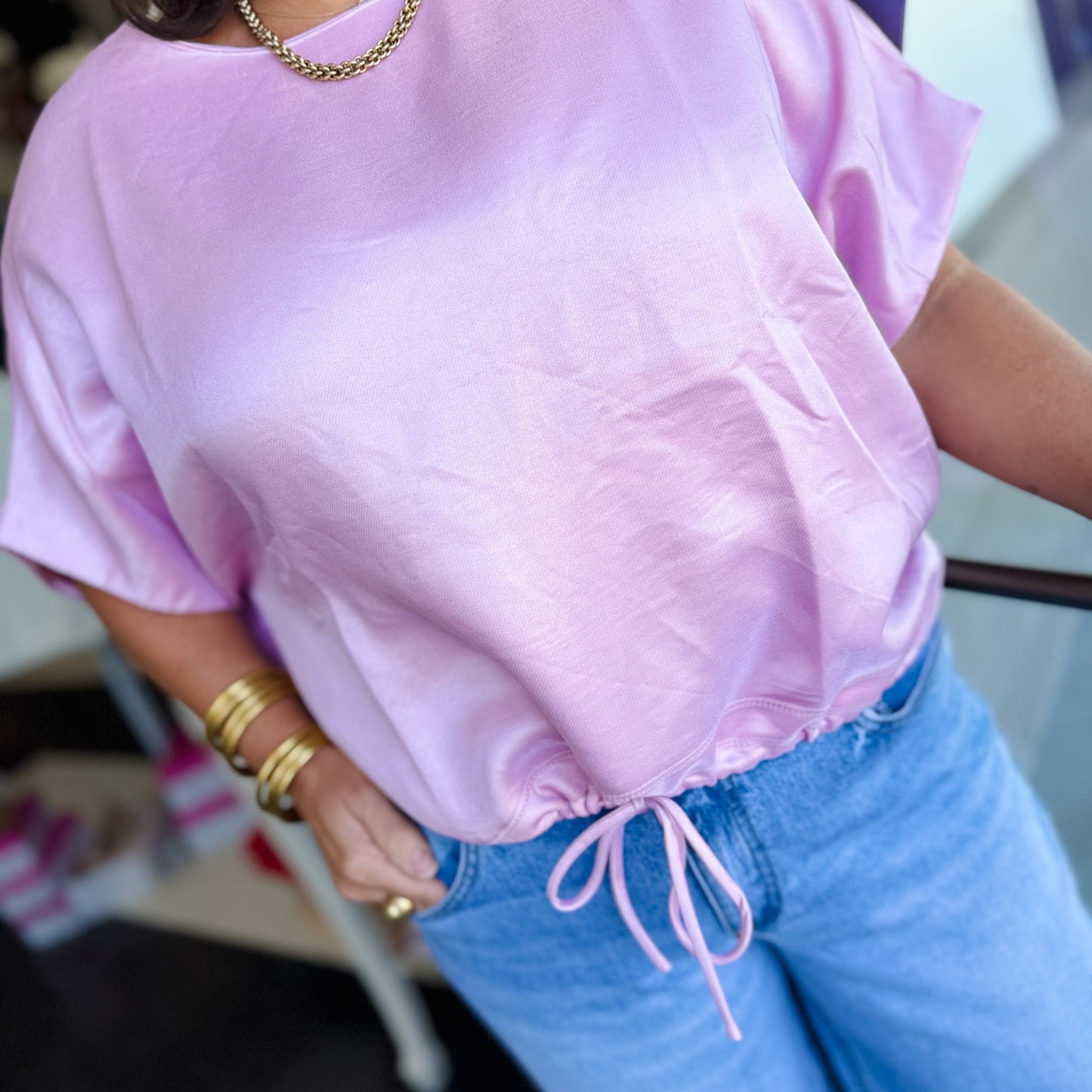 Round Neck Short Sleeve Top