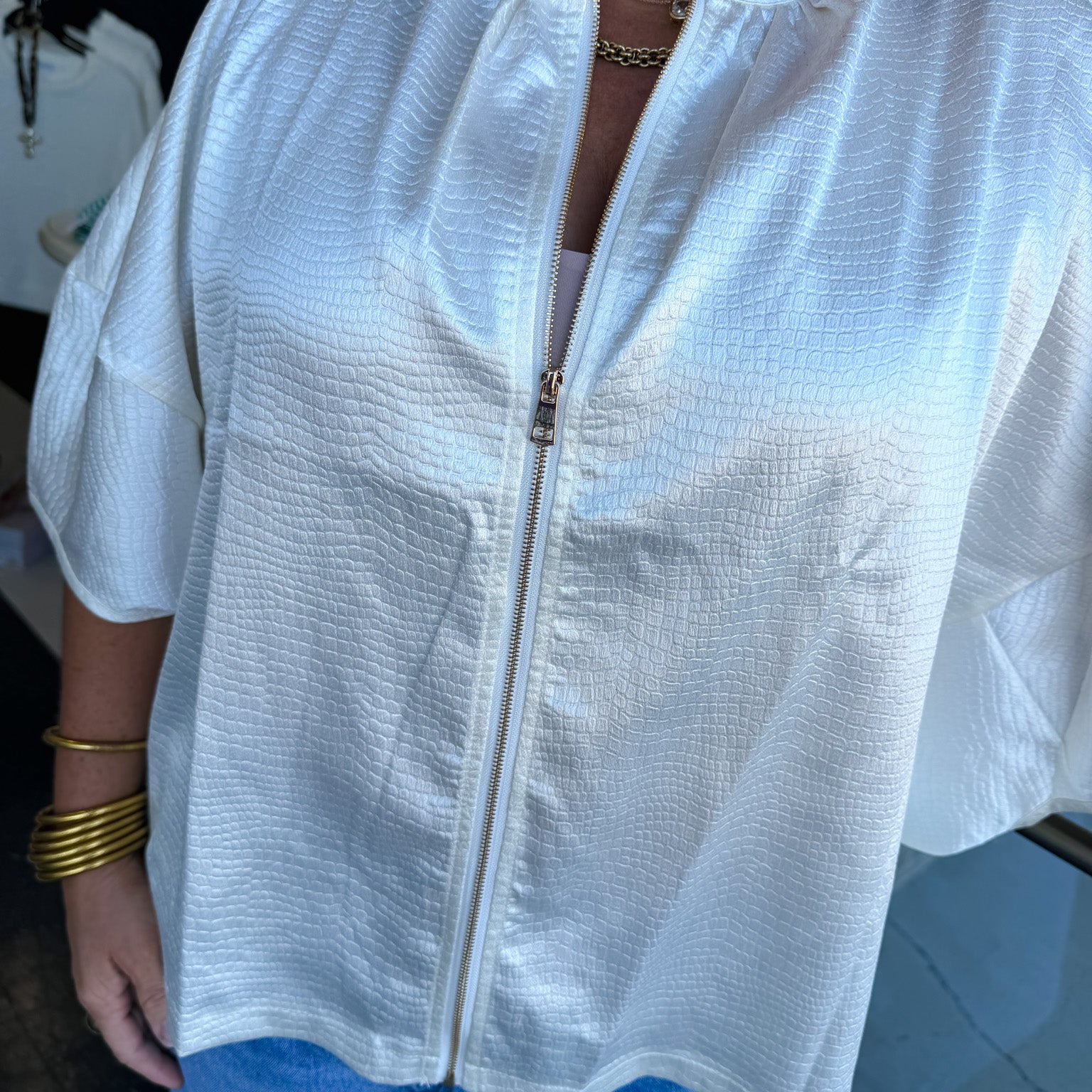 Lyra Front Zipper Sleeveless Oversized Top