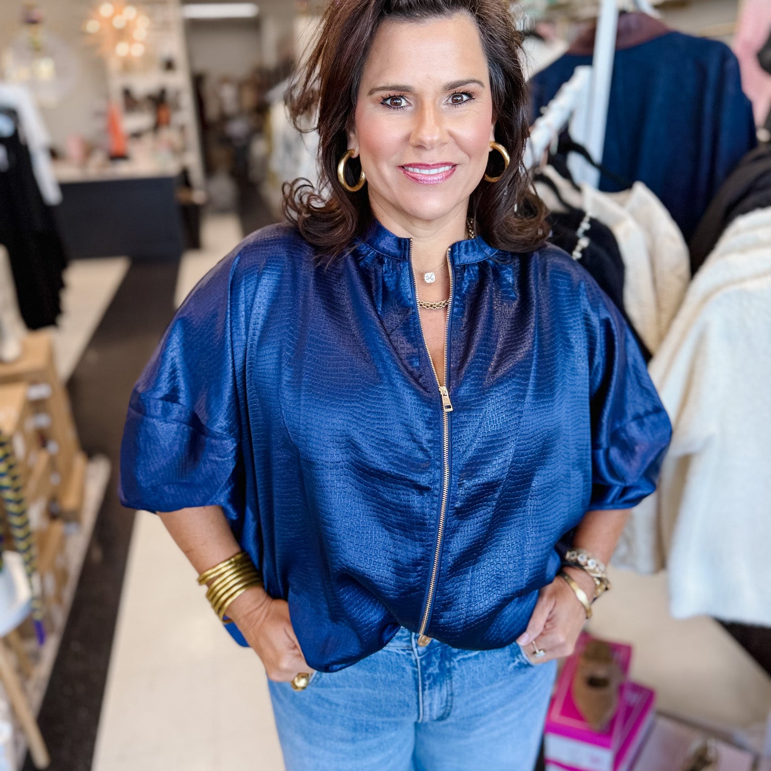 Lyra Front Zipper Sleeveless Oversized Top