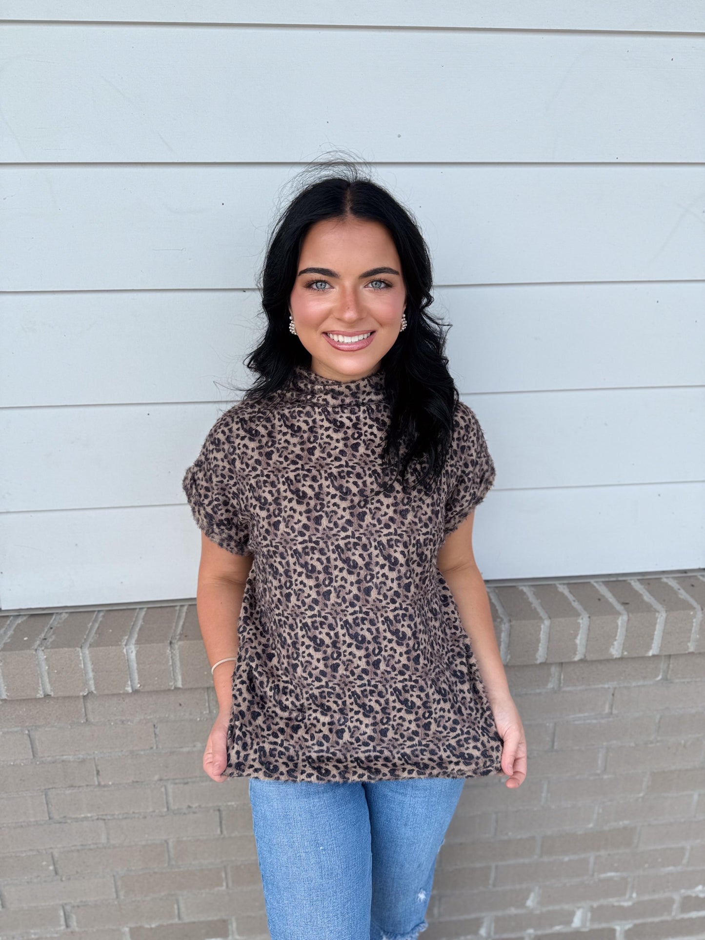 Cappuccino Mock Neck Top