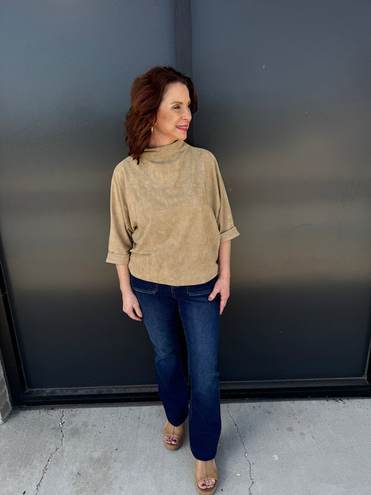 Luxe suede dolman top
