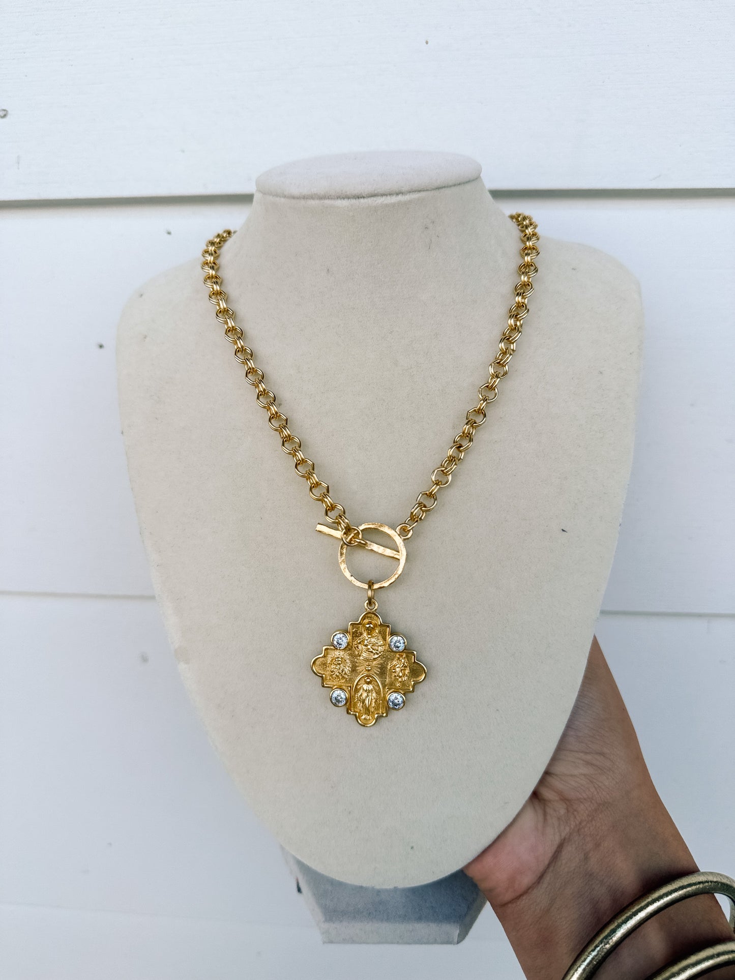WD Gold CZ Pendant Necklace
