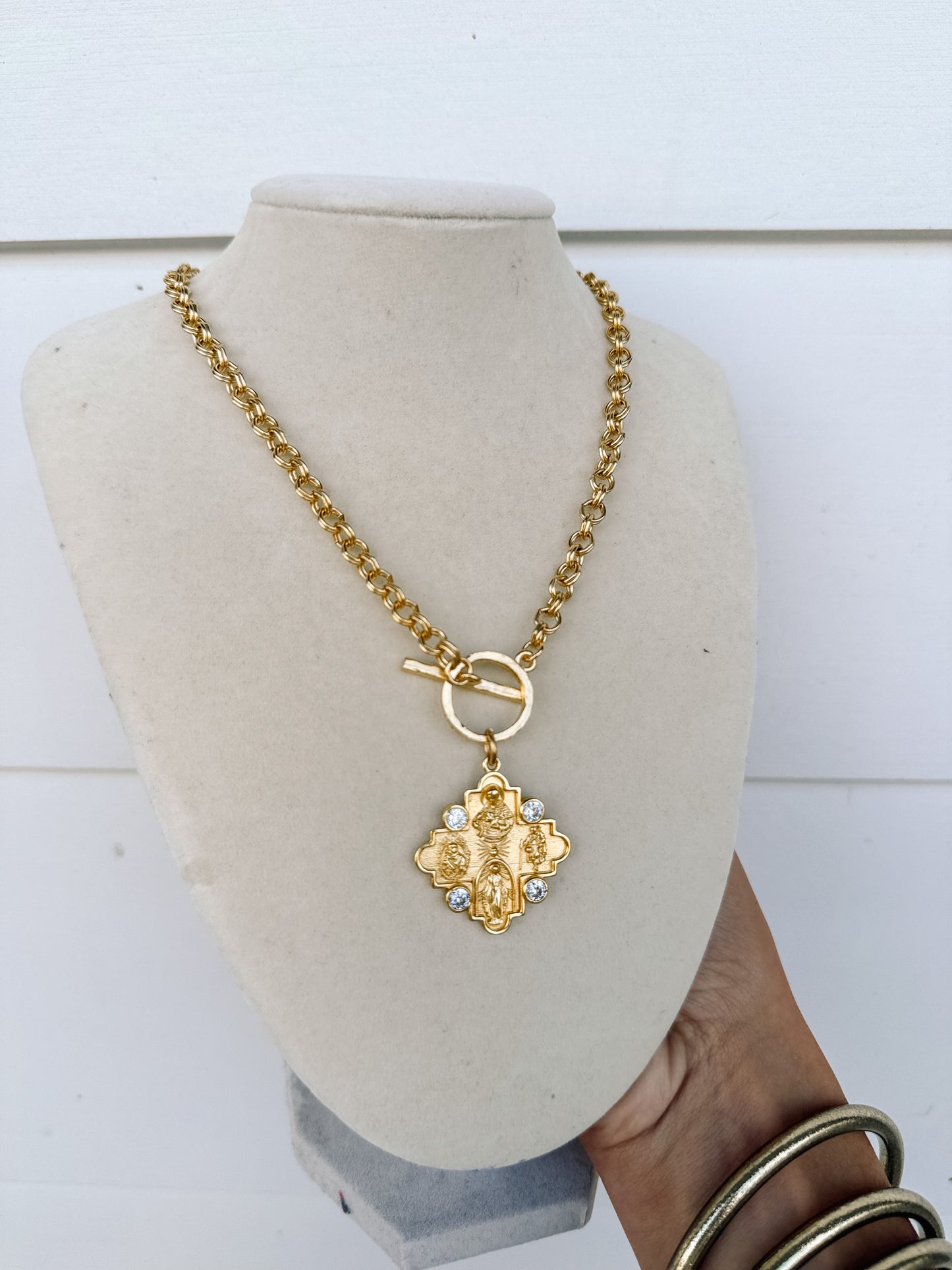 WD Gold CZ Pendant Necklace