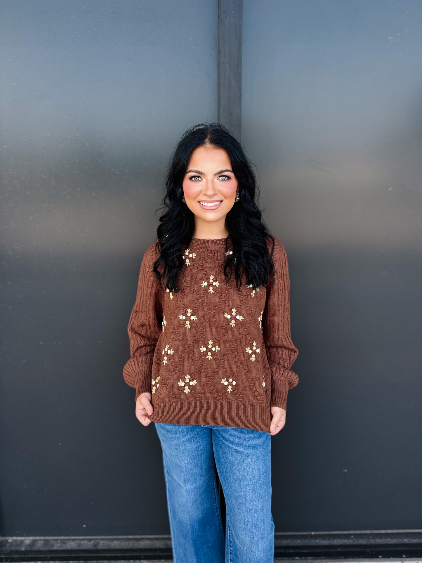 Flower Textured Lisa Sweater
